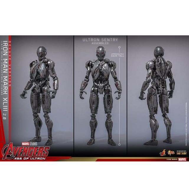 Avengers: Age of Ultron Movie Masterpiece Diecast Iron Man Mark XLIII (2.0) Deluxe Version Action Figure 32cm