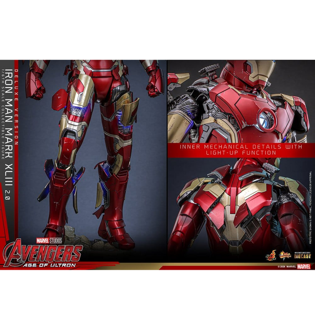 Avengers: Age of Ultron Movie Masterpiece Diecast Iron Man Mark XLIII (2.0) Deluxe Version Action Figure 32cm