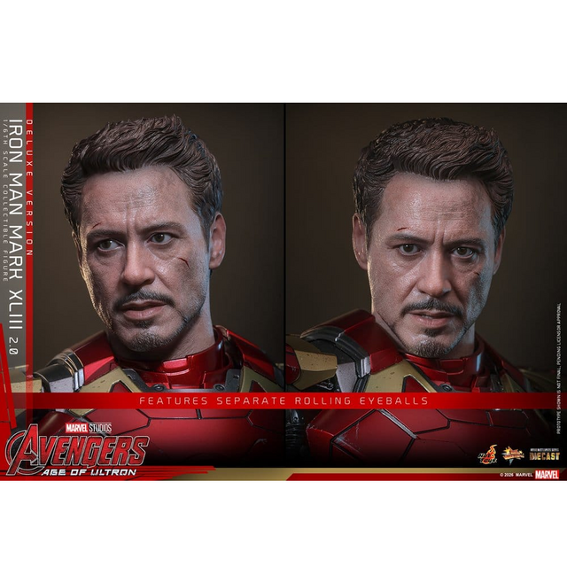 Avengers: Age of Ultron Movie Masterpiece Diecast Iron Man Mark XLIII (2.0) Deluxe Version Action Figure 32cm