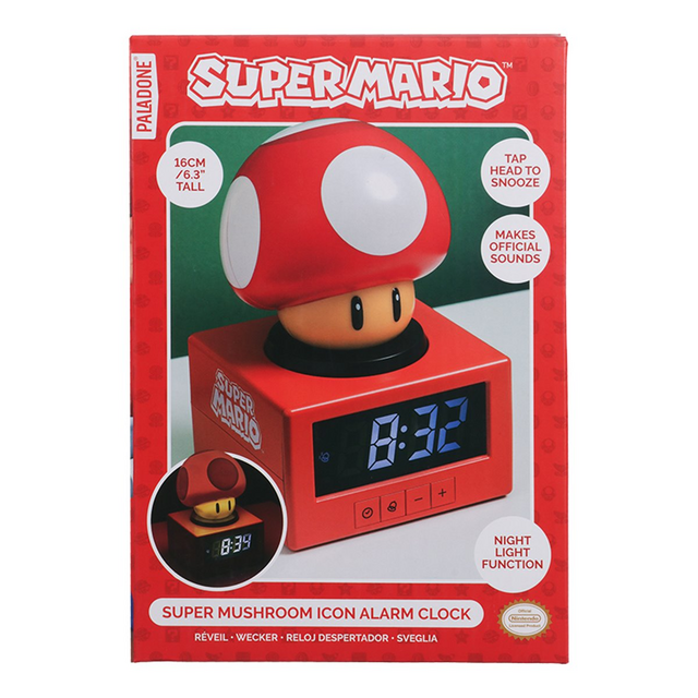Super Mario Super Mushroom Icon Alarm Clock 16cm