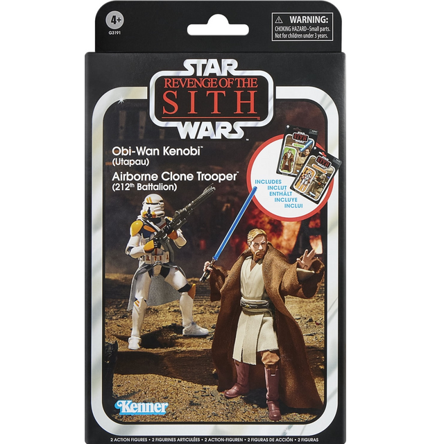 Star Wars Vintage Obi-Wan Kenobi (Utapau) & Airborne Clone Trooper (212th Battalion) 10cm