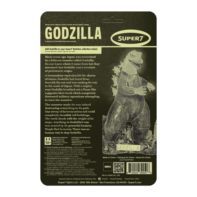 Godzilla Toho ReAction Figures Godzilla Model Kit (Glow in the Dark) 10cm