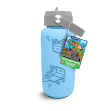 Minecraft Glass Water Bottle with Silicon Sleeve