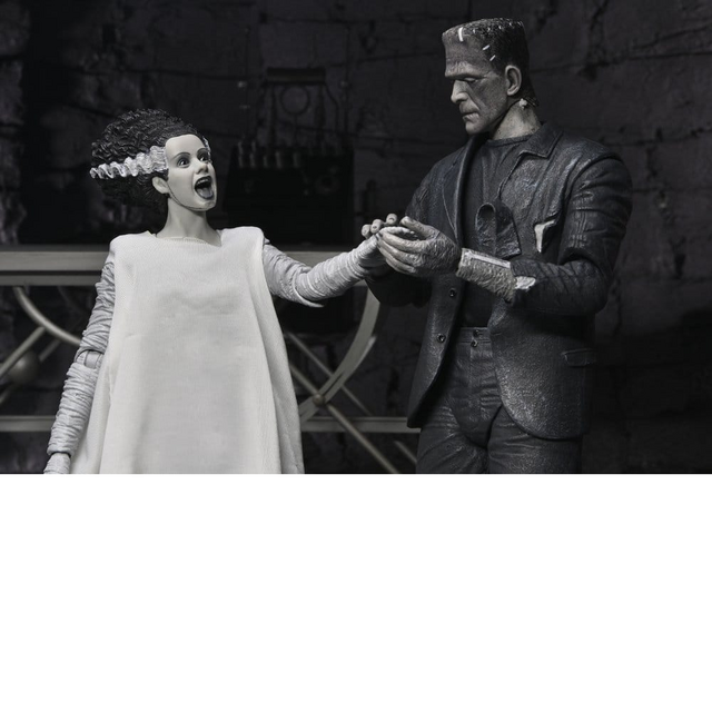 Universal Monsters 2-Pack Bride of Frankenstein 90th Anniversary The Monster & His Mate (B&W) 18cm