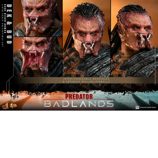 Predator: Badlands Movie Masterpiece Dek (Bone Bison Armor) and Bud 31cm