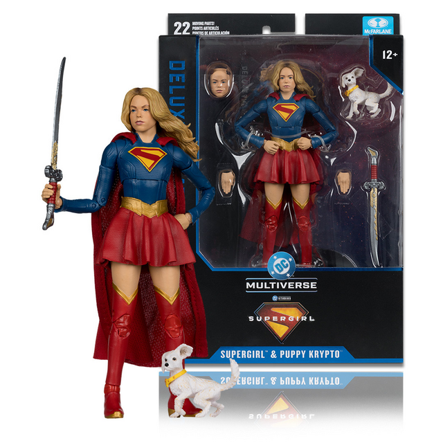 DC Multiverse Supergirl & Puppy Krypto Deluxe Theatrical Edition Action Figure 18cm