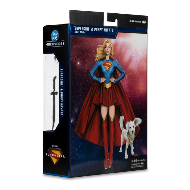 DC Multiverse Supergirl & Puppy Krypto Deluxe Theatrical Edition Action Figure 18cm