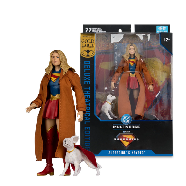 DC Multiverse Supergirl & Krypto Deluxe Theatrical Edition Action Figure 18cm