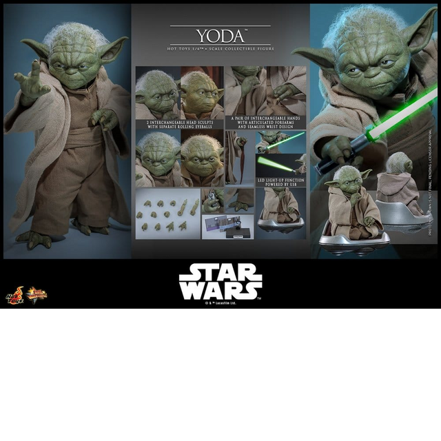 Star Wars Revenge of the Sith Movie Masterpiece Yoda Action Figure 14cm
