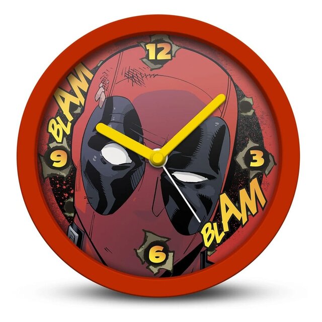 Marvel Desk Clock Deadpool Blam Blam 13cm