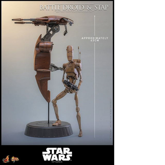 Star Wars: The Phantom Menace Movie Masterpiece Action Figure Set 1/6 Battle Droid & STAP 42cm