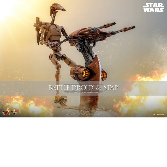 Star Wars: The Phantom Menace Movie Masterpiece Action Figure Set 1/6 Battle Droid & STAP 42cm