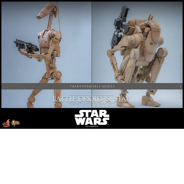 Star Wars: The Phantom Menace Movie Masterpiece Action Figure Set 1/6 Battle Droid & STAP 42cm