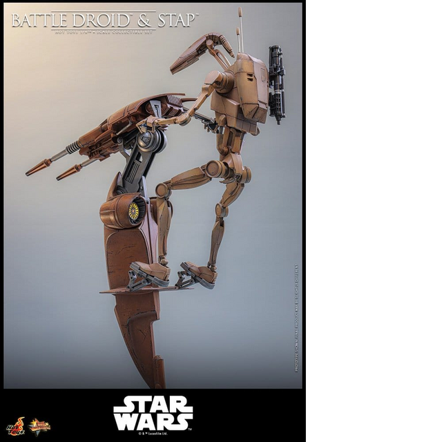 Star Wars: The Phantom Menace Movie Masterpiece Action Figure Set 1/6 Battle Droid & STAP 42cm