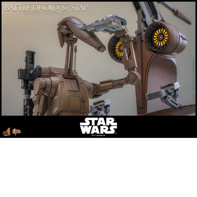 Star Wars: The Phantom Menace Movie Masterpiece Action Figure Set 1/6 Battle Droid & STAP 42cm