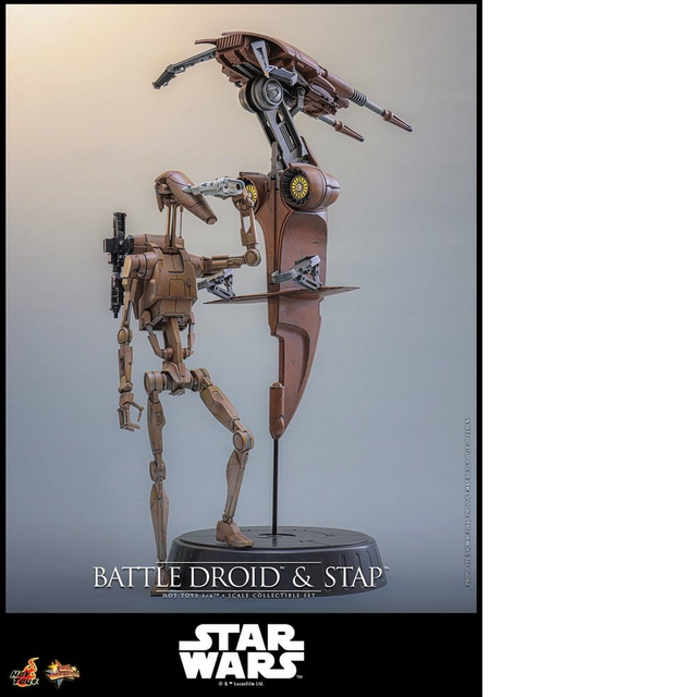 Star Wars: The Phantom Menace Movie Masterpiece Action Figure Set 1/6 Battle Droid & STAP 42cm