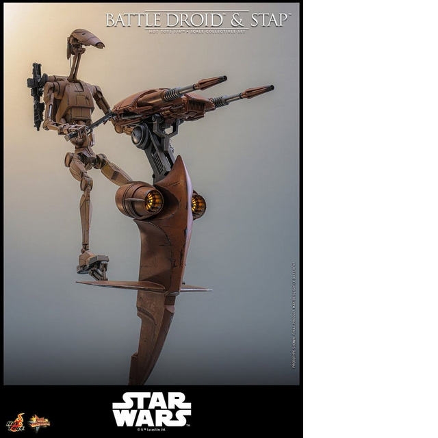 Star Wars: The Phantom Menace Movie Masterpiece Action Figure Set 1/6 Battle Droid & STAP 42cm