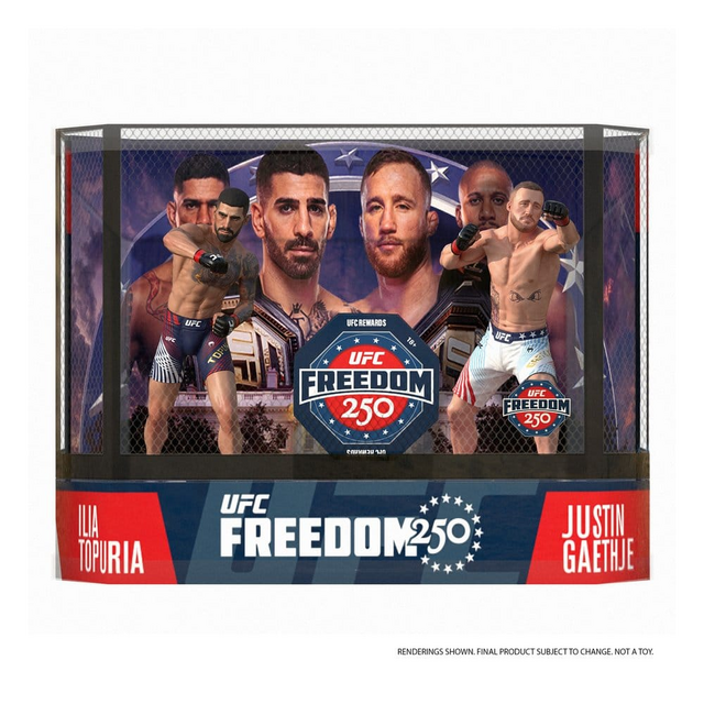 UFC Posed PVC Statue Ilia Topuria vs Justin Gaethje (Freedom 250) 18cm