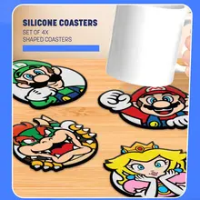 Super Mario Set of 4 Silicone Coasters