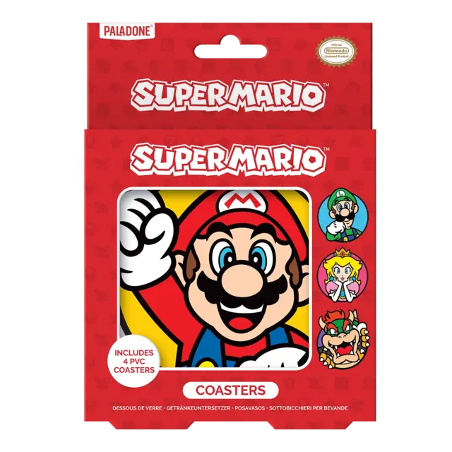 Super Mario Set of 4 Silicone Coasters