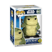 POP! Star Wars the Mandalorian & Grogu Rotta The Hutt #843 Glow in the Dark Bobblehead 10cm