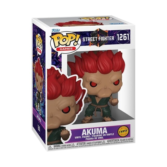 POP! Games Street Fighter 6 Akuma + Chase #1261 Vinyl Figure 10cm