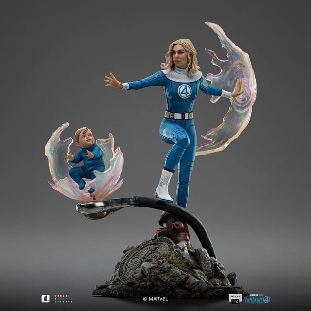 Fantastic Four Art Scale Statue 1/10 Invisible Woman and Franklin 28cm