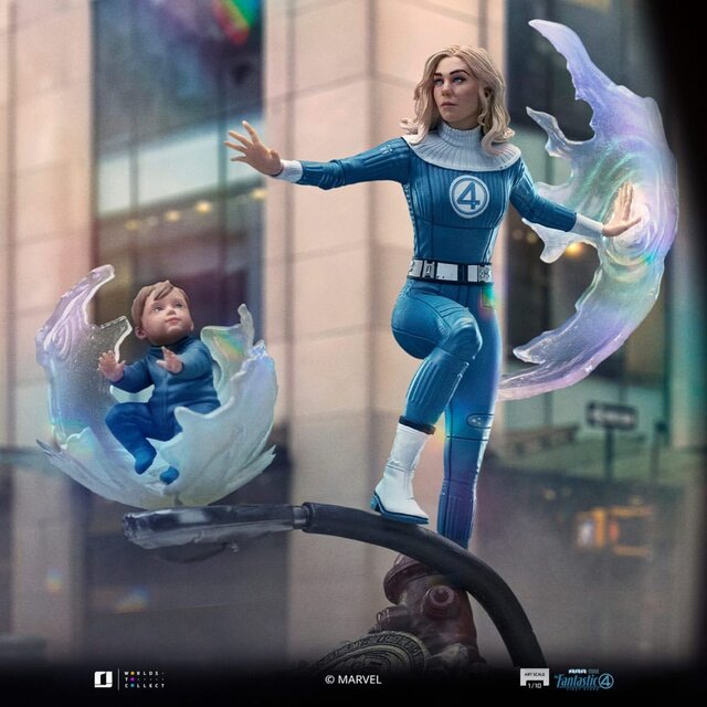 Fantastic Four Art Scale Statue 1/10 Invisible Woman and Franklin 28cm