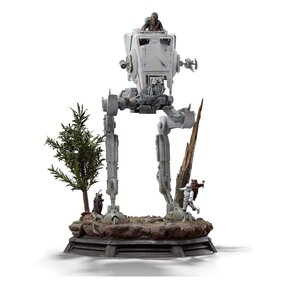 Star Wars Demi Art Scale Statue AT-ST and Chewbacca