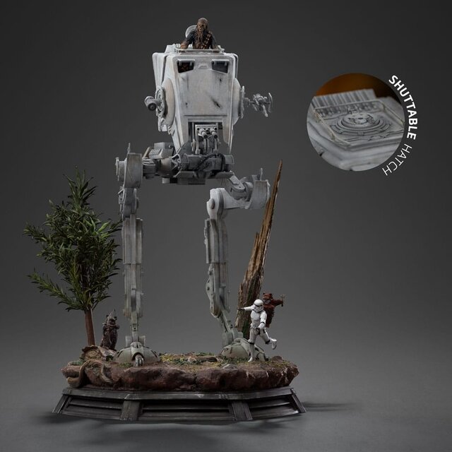 Star Wars Demi Art Scale Statue 1/20 AT-ST and Chewbacca 53cm