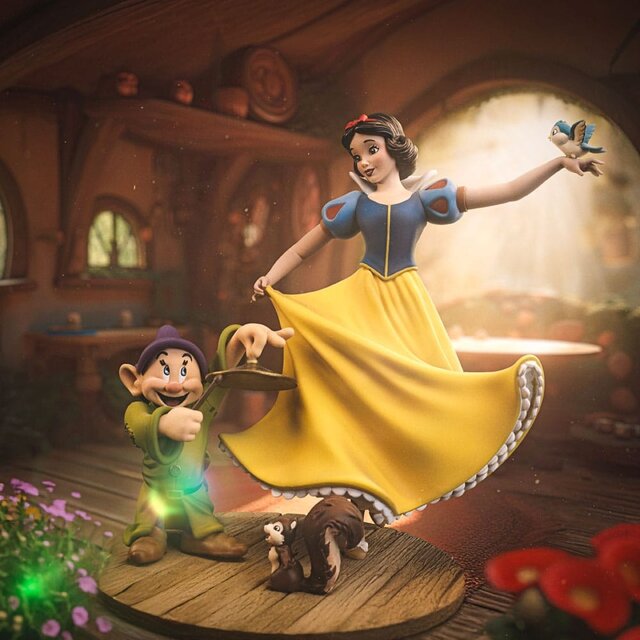 Snow White and the Seven Dwarves Art Scale Statue 1/10 Snow White and Dopey 21cm