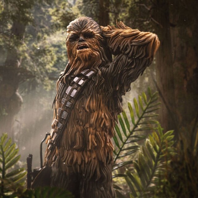 Star Wars Episode VI Art Scale Statue 1/10 Chewbacca and Tokkat 22cm
