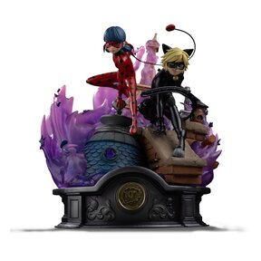 Miraculous Deluxe Art Scale Statue Lady Bug and Cat Noir Signed Edition