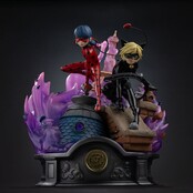 Miraculous Deluxe Art Scale Statue 1/10 Lady Bug and Cat Noir Signed Edition 23 cm