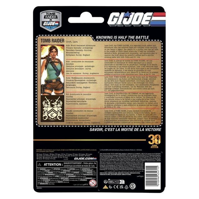 G.I. Joe Classified Series Lara "Tomb Raider" Croft Retro Cardback Action Figure 15cm