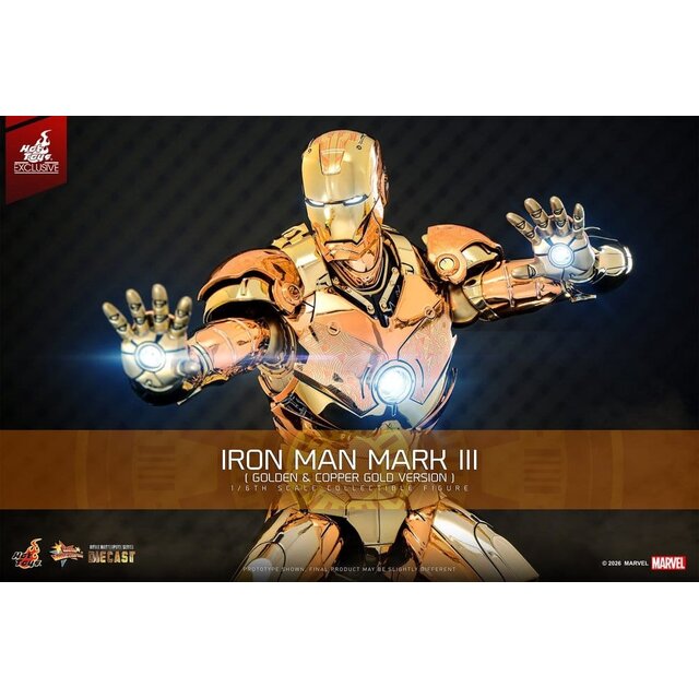 Iron Man Movie Masterpiece Diecast Action Figure 1/6 Iron Man Mark III (Golden & Copper Gold Version) Hot Toys Exclusive 33cm