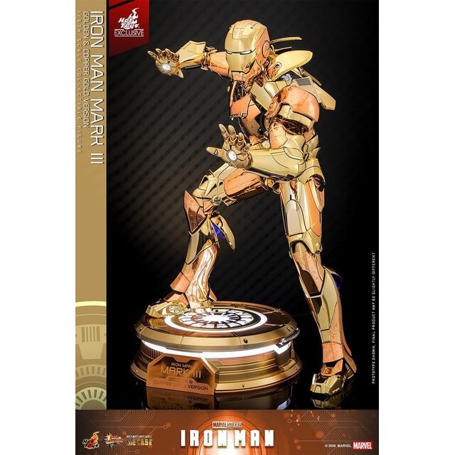 Iron Man Movie Masterpiece Diecast Action Figure 1/6 Iron Man Mark III (Golden & Copper Gold Version) Hot Toys Exclusive 33cm