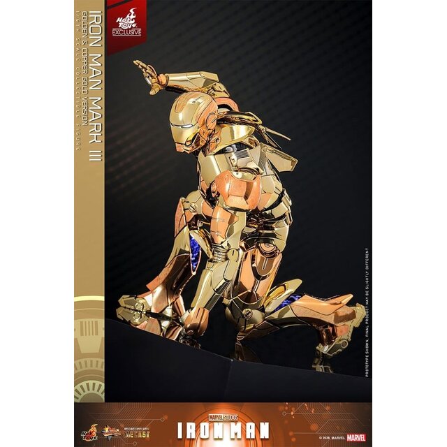 Iron Man Movie Masterpiece Diecast Action Figure 1/6 Iron Man Mark III (Golden & Copper Gold Version) Hot Toys Exclusive 33cm