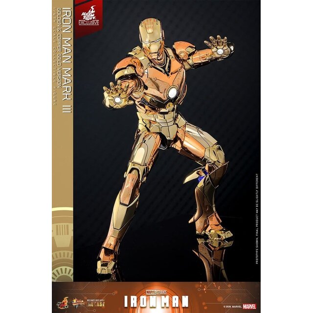 Iron Man Movie Masterpiece Diecast Action Figure 1/6 Iron Man Mark III (Golden & Copper Gold Version) Hot Toys Exclusive 33cm