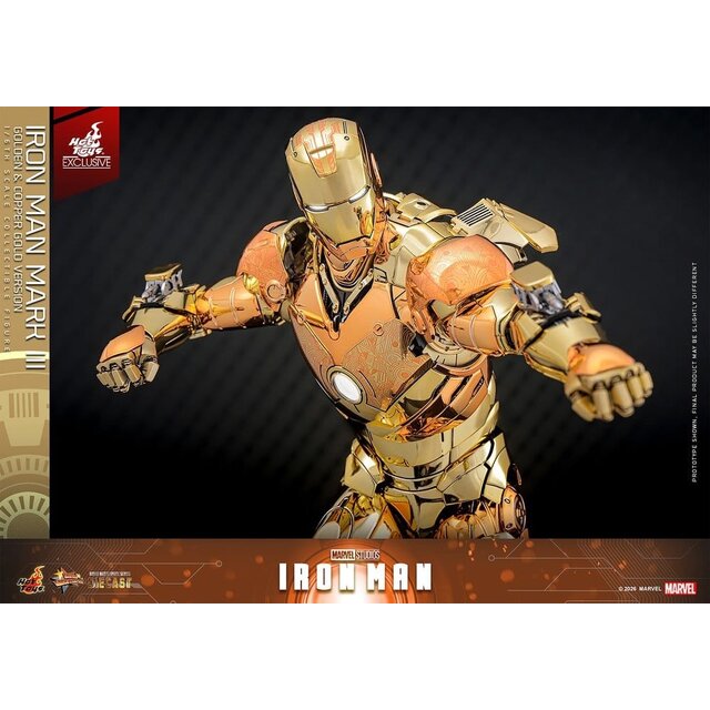 Iron Man Movie Masterpiece Diecast Action Figure 1/6 Iron Man Mark III (Golden & Copper Gold Version) Hot Toys Exclusive 33cm