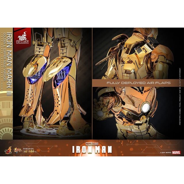 Iron Man Movie Masterpiece Diecast Action Figure 1/6 Iron Man Mark III (Golden & Copper Gold Version) Hot Toys Exclusive 33cm