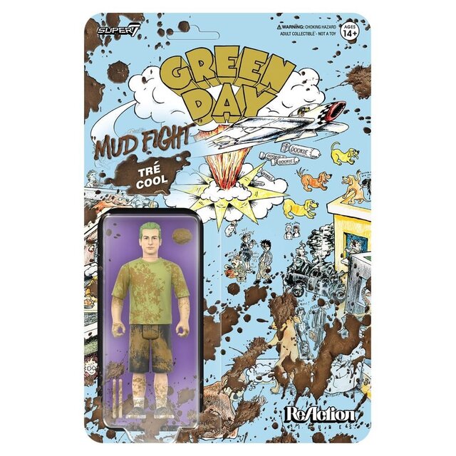 Green Day ReAction Action Figure Wave 1 Tré Cool (Mud Fight) 10cm