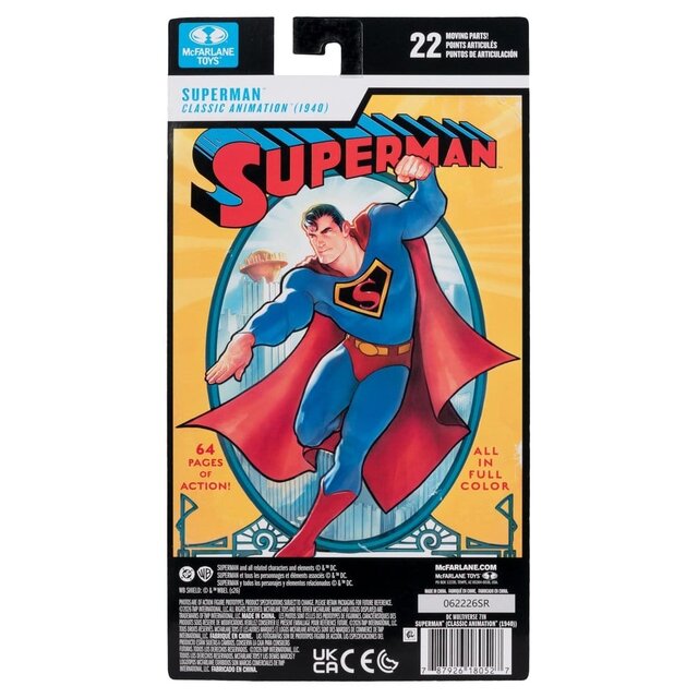 DC Multiverse Superman (Classic Animation 1940) Action Figure Blister Card 18cm