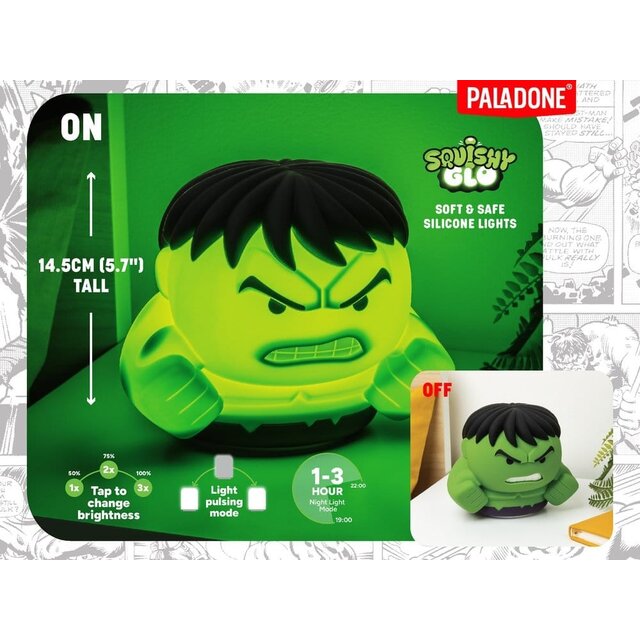 Marvel Squishy Glo Hulk Soft & Safe Silicone Light 15cm
