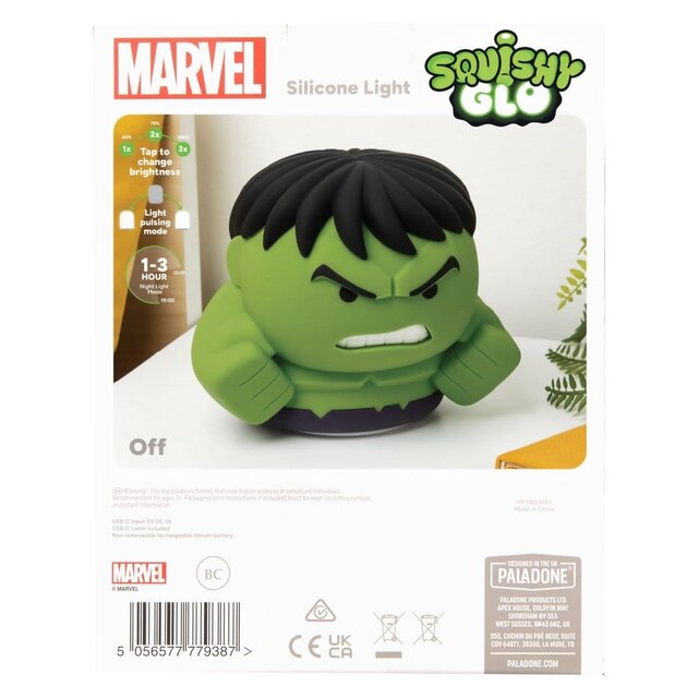 Marvel Squishy Glo Hulk Soft & Safe Silicone Light 15cm