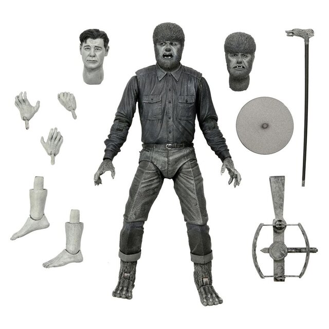 Universal Monsters Ultimate The Wolf Man (Black & White) Action Figure 18cm