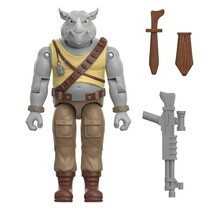 Teenage Mutant Ninja Turtles ReAction+ Rocksteady Wave 2 Action Figure 10cm