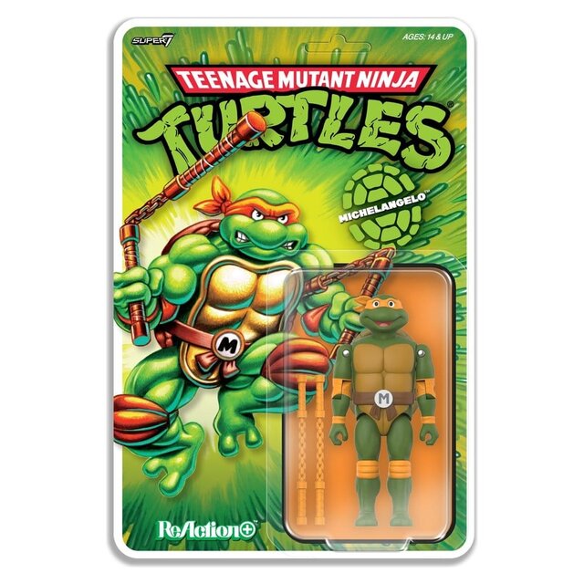 Teenage Mutant Ninja Turtles ReAction+ Michelangelo Wave 2 Action Figure 10cm