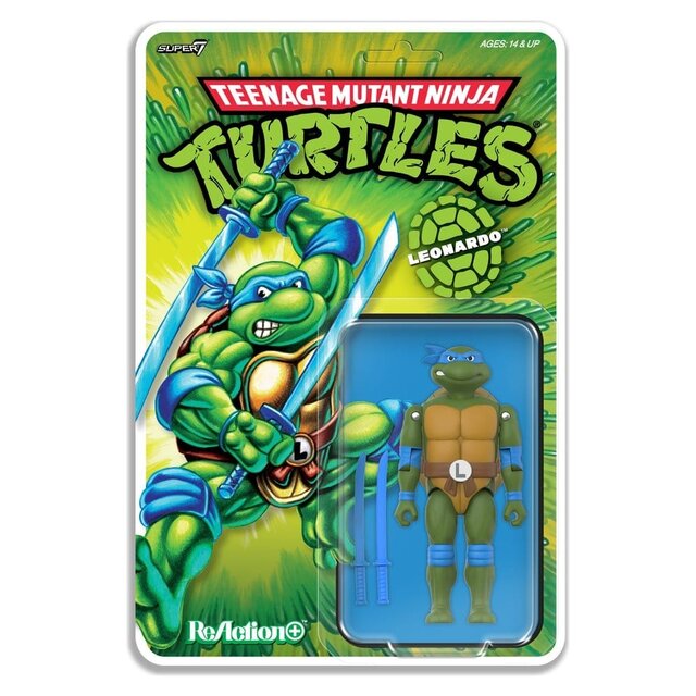 Teenage Mutant Ninja Turtles ReAction+ Leonardo Wave 2 Action Figure 10cm