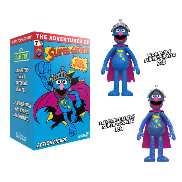 Sesame Street ReAction Action Figure Super Grover 10cm